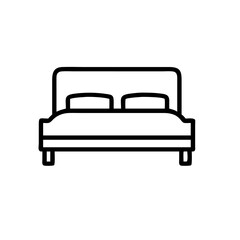 Aufkleber - Bed icon illustration for bedroom design.