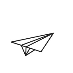 Aufkleber - Paper airplane line art icon illustration.