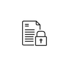 Aufkleber - Secure document icon: file protection and privacy illustration.
