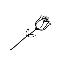 Aufkleber - Rose icon outline flower illustration.