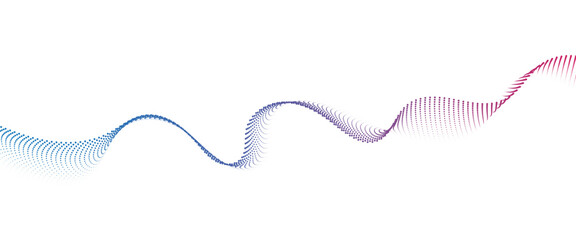 Poster - flowing dot wave halftone gradient pattern on transparent background