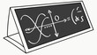 © RADEA STUDIO  - Triangular Chalkboard with Mathematical Equations and Diagrams.
