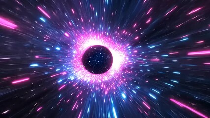 Wall Mural - Vibrant cosmic vortex with swirling colors and light streaks, depicting a dynamic space scene