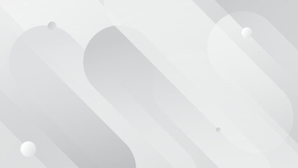 Aufkleber - White background abstract geometric shape with futuristic concept. Modern banner design. Elegant white and gray silver gradient background