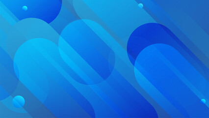 Aufkleber - Blue futuristic background with geometric overlapping shape