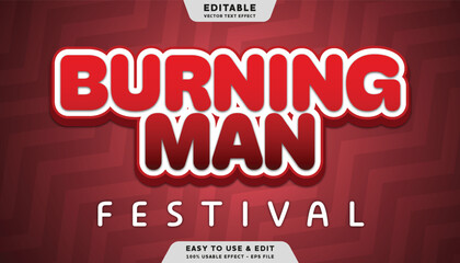 Poster - burningman festival editable text effect template