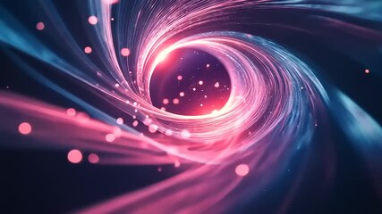 Wall Mural - Abstract representation of a colorful vortex with glowing particles swirling in a cosmic background