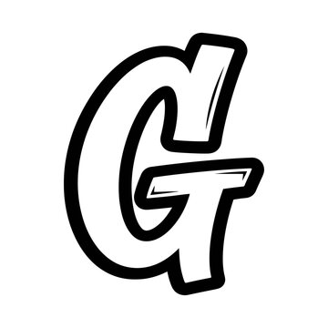 Bold Letter G Graphic - Retro Alphabet Illustration