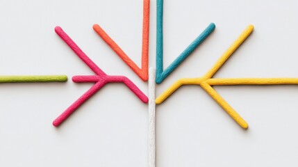 Poster - Colorful collection of sticks arranged to represent the concept of portfolio diversification in investment strategies
