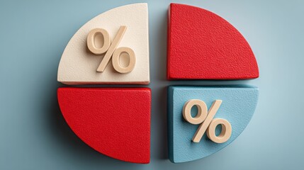 Poster - Pie chart featuring a percentage representing profit sharing agreement in financial and business planning context