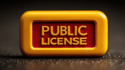 Poster - Bright yellow button featuring the words public illustrating regulatory compliance in public sector initiatives