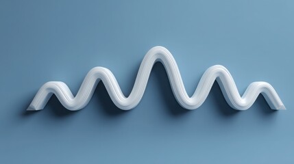 Poster - Captivating wave on a rich blue background depicting quantum economic signals in a creative visual representation
