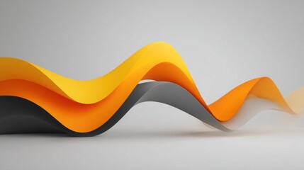 Poster - Vibrant wave of orange and yellow colors illustrating quantum economic signals through energetic visual expression