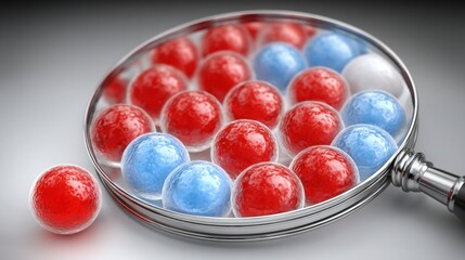 Poster - Magnite displaying red, white, and blue candis as a concept for quantum emotional investment analyzer visualization