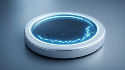 Poster - Soft blue light casting an ethereal glow on a white surface creating a serene and calming atmosphere