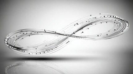 Poster - silver infinity symbol representing endless possibilities and evolution in quantum sentiment analysi