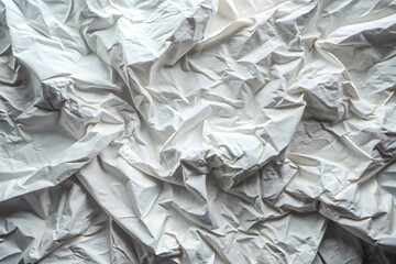 Poster - Close up abstract texture of crumpled white paper with subtle shadows and highlights