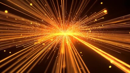 Wall Mural - Abstract explosion of golden light rays emanating from the center, creating a vibrant cosmic effect