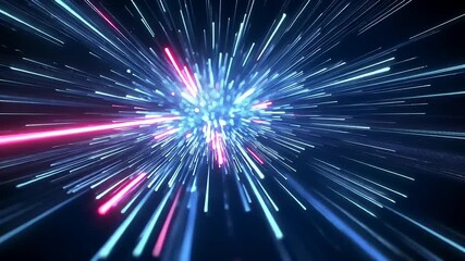Wall Mural - Abstract explosion of colorful light beams radiating in a dynamic pattern, creating a vibrant atmosphere