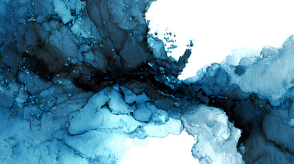 Poster - Abstract blue and black ink texture. Stock Illustration