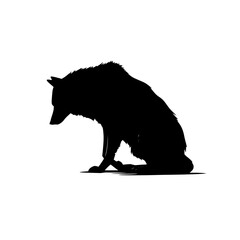 Poster - Wolf silhouette vector illustration for tech company logo design and branding, animal graphic for website and apps
