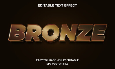 Poster - Bronze text, editable text effect with bronze glossy metallic style