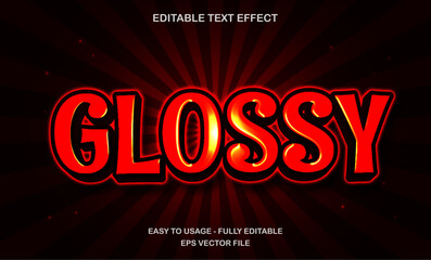 Poster - Glossy red editable text effect with bold shine and dark gradient background