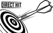 © rehman - A striking vector illustration showcases a dart hitting the bullseye on a target, emphasizing precision and accuracy with a bold 'Direct Hit' message, suitable for business or sports themes.