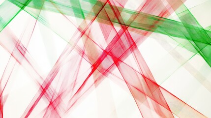 Poster - clean and simple Minimal abstract interlocking letterforms, intersecting neon red and green line art creating a woven effect, crisp white background, modern aesthetic,