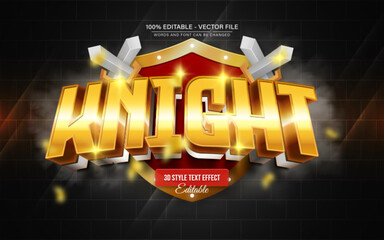 Fototapete - Golden Knight Dashing Luxury Editable 3D Text Effect