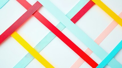 Poster - Minimalist typography with intersecting neon red, cyan, and lime lines, clean structured layout highlighting letterform clarity, professional composition on a white background