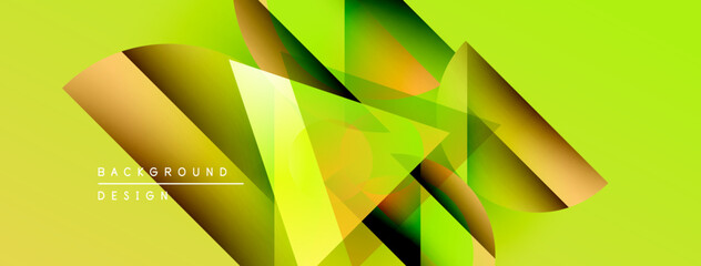 Leinwandbilder - Abstract geometric design. Vibrant yellow, green gradients create dynamic composition. Modern background suitable for various projects.