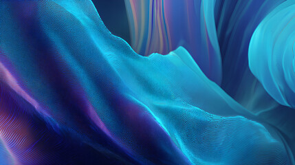 Wall Mural - blue fractal glass gradient colorful wave blurred background, noise textured abstract transparent gl