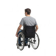 © Farman - back view of man sit on wheelchair PNG, disabled person back view,  back view sitting man, wheelchair patient