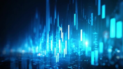 Poster - Digital Data Stream: Capturing a futuristic, digitally-rendered stream of binary data against a dark background, the image evokes the dynamic flow of information, ideal for tech-related content.