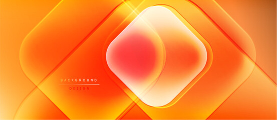Leinwandbilder - Abstract orange design. Layered shapes create glowing effect. Modern background suitable for digital projects. Smooth gradients, vibrant colors.