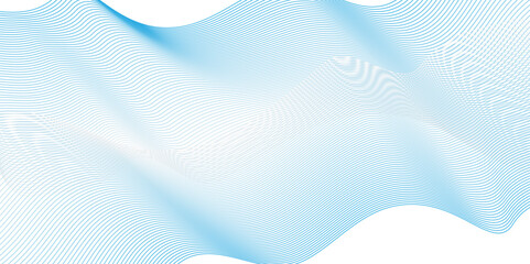 Fototapete - Vector wave digital white and blue blend futuristic technology flow tech transparent line stripe energy connection web music and sound, beautiful dynamic smooth space texture background.