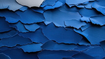 Poster - Layered Shades of Blue Paper Textures for Background Design, Crafts, and Artistic Uses
