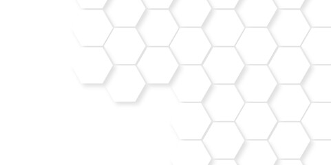 Fototapete - White Hexagonal Background. Luxury White Pattern. Futuristic abstract honeycomb mosaic white background. geometric mesh cell texture. modern futuristic wallpaper.	