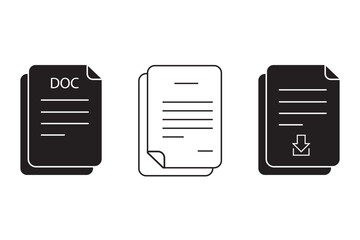 Poster - File icon set in white background. for your web site design, logo, app, UI. Vector graphics illustration and editable stroke. Document icons in different style. Document file icons. EPS 10.