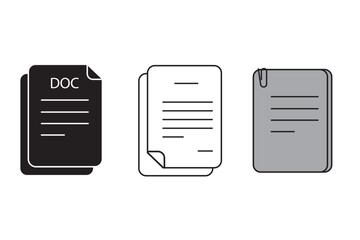 Poster - File icon set in white background. for your web site design, logo, app, UI. Vector graphics illustration and editable stroke. Document icons in different style. Document file icons. EPS 10.