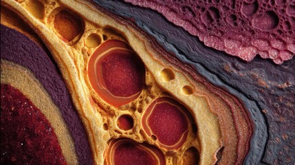 Poster - Abstract Macro Image of Vibrant Mineral Surface with Unique Patterns