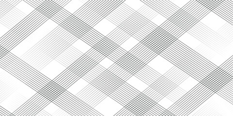 Fototapete - Geometric diagonal stripe seamless fabric classic black and white thin gradient line background. Diagonal stripe oblique, slanting lines gradient abstract art modern geometric vector fabric pattern.	