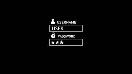 Simple computer display enter your password box prompt, username, user credentials data input, laptop monitor closeup, technology, authentication, cyber security, safety abstract concept, log in