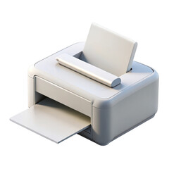 Poster - 3d compact receipt printer isolated on transparent background