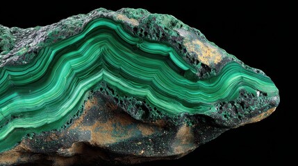 Poster - Vivid Green Malachite Mineral with Striking Banding and Detail