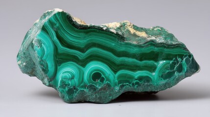 Poster - Vivid Green Malachite Mineral Display with Unique Banding Patterns