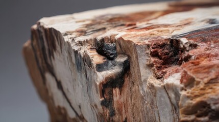 Poster - Detailed Close-Up of Beautifully Preserved Petrified Wood Sample