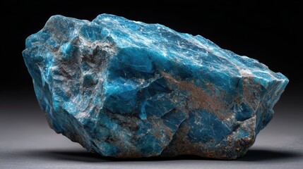 Poster - Rare Blue Mineral Stone on Black Background for Stock Photography