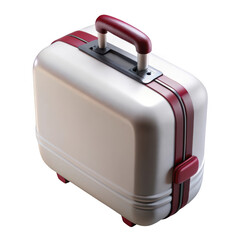 Aufkleber - 3d vintage suitcase with burgundy accents isolated on transparent background